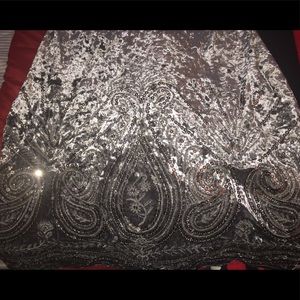 Gray velvet dress with sparkles on front bottom